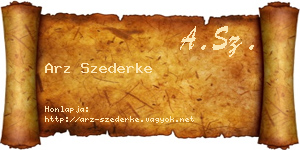 Arz Szederke névjegykártya